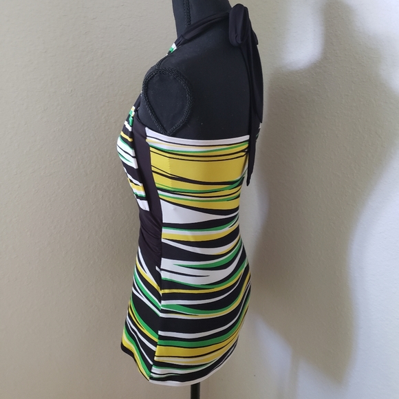 Ladies Sexy Black, Green and Gold Halter Top - Picture 7 of 10